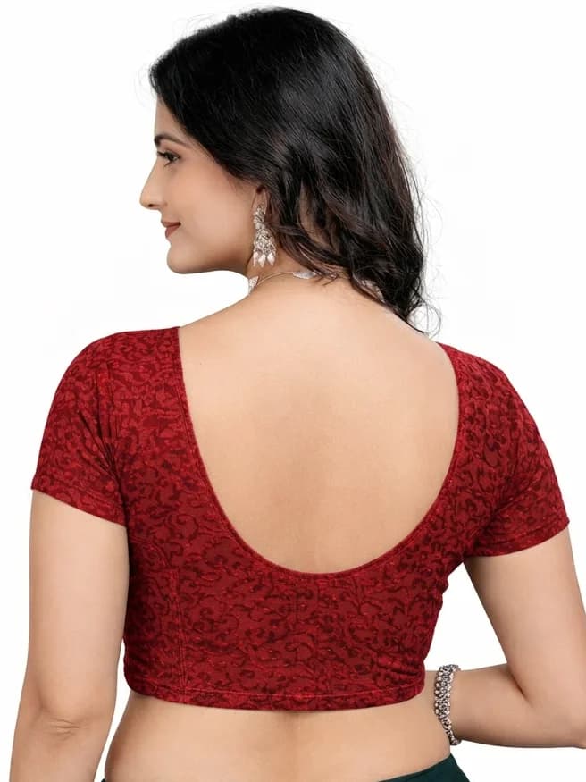 Terry Jacquard Direct Wear Stretchable Blouse for Daily Use
